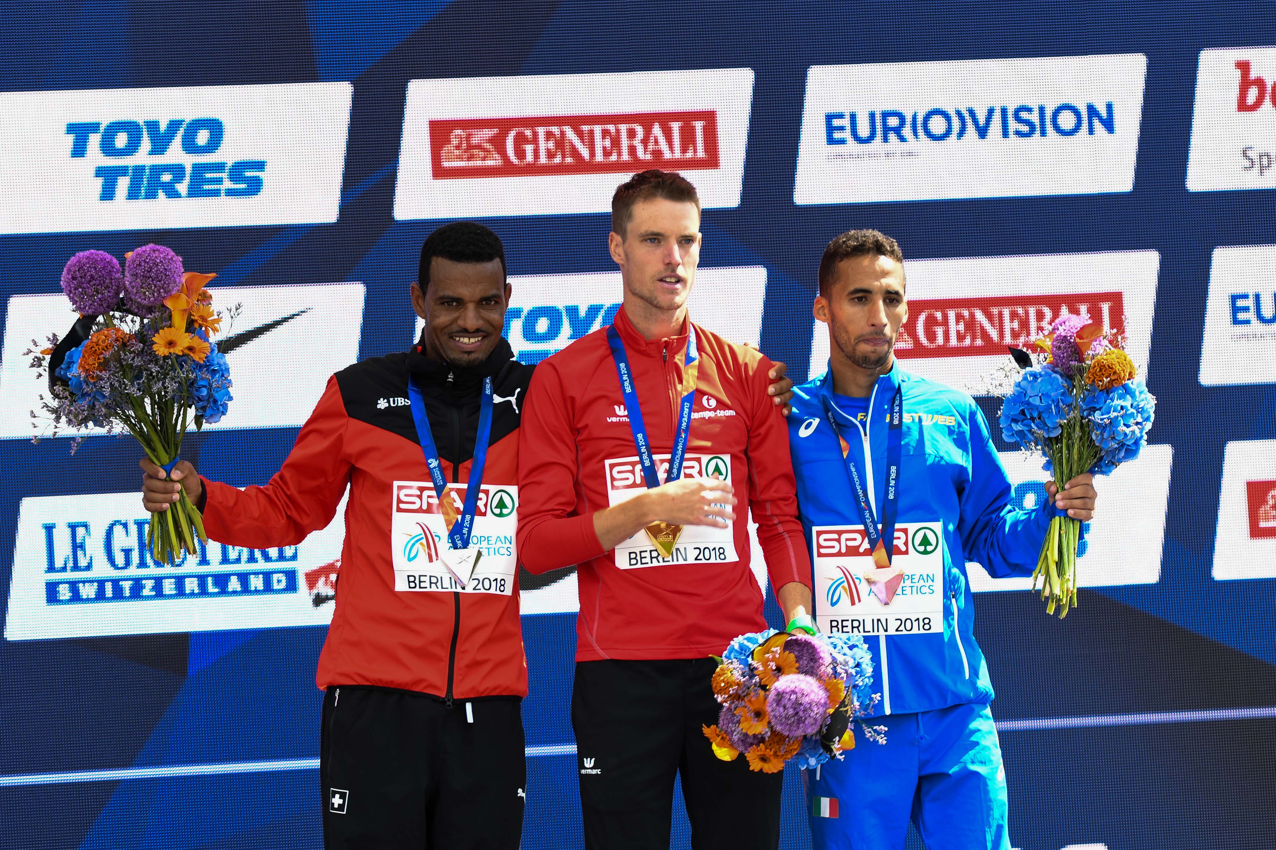 Koen Naert Podiumceremonie Marathon Berlijn 2018