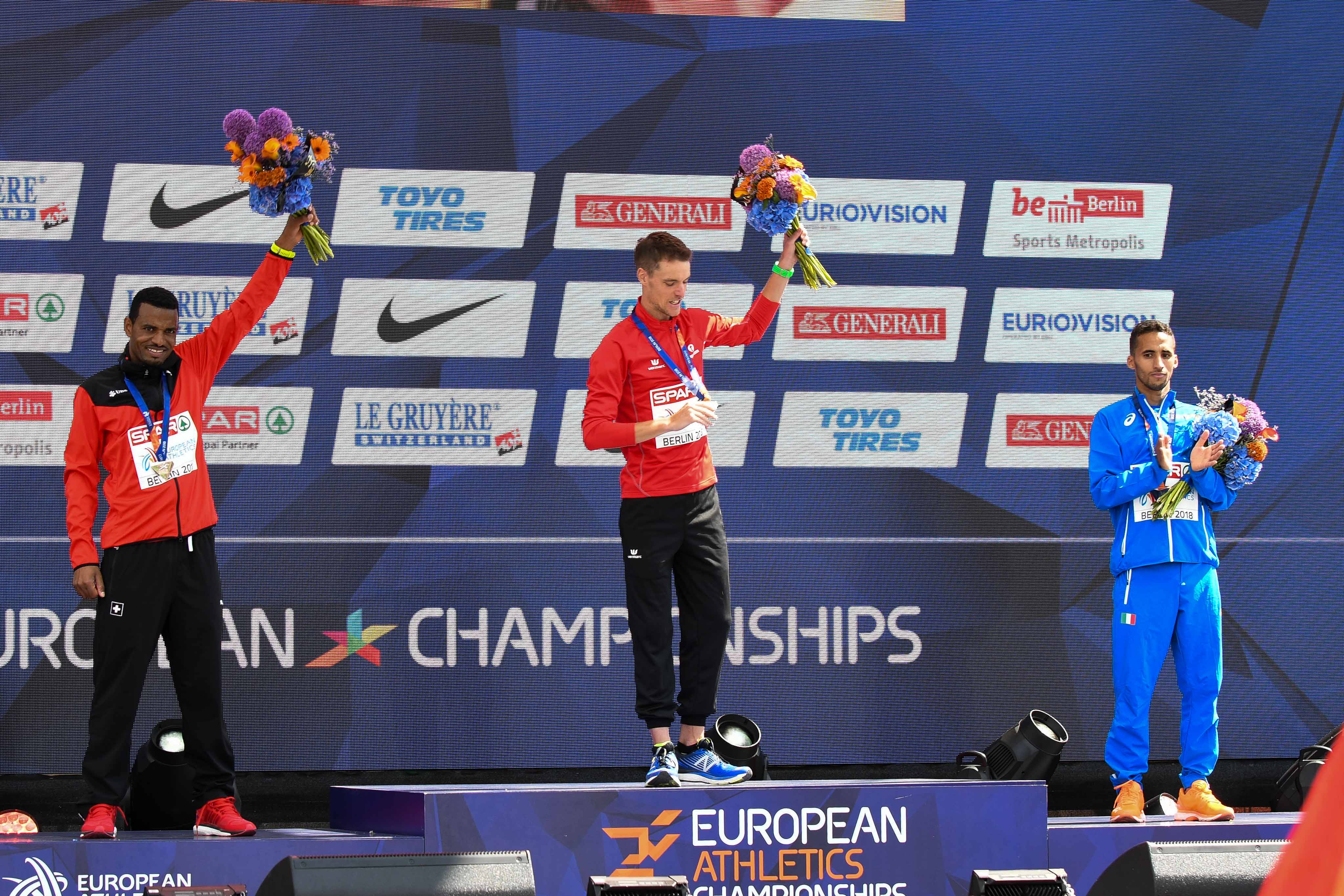 Koen Naert Podiumceremonie Marathon Berlijn 2018