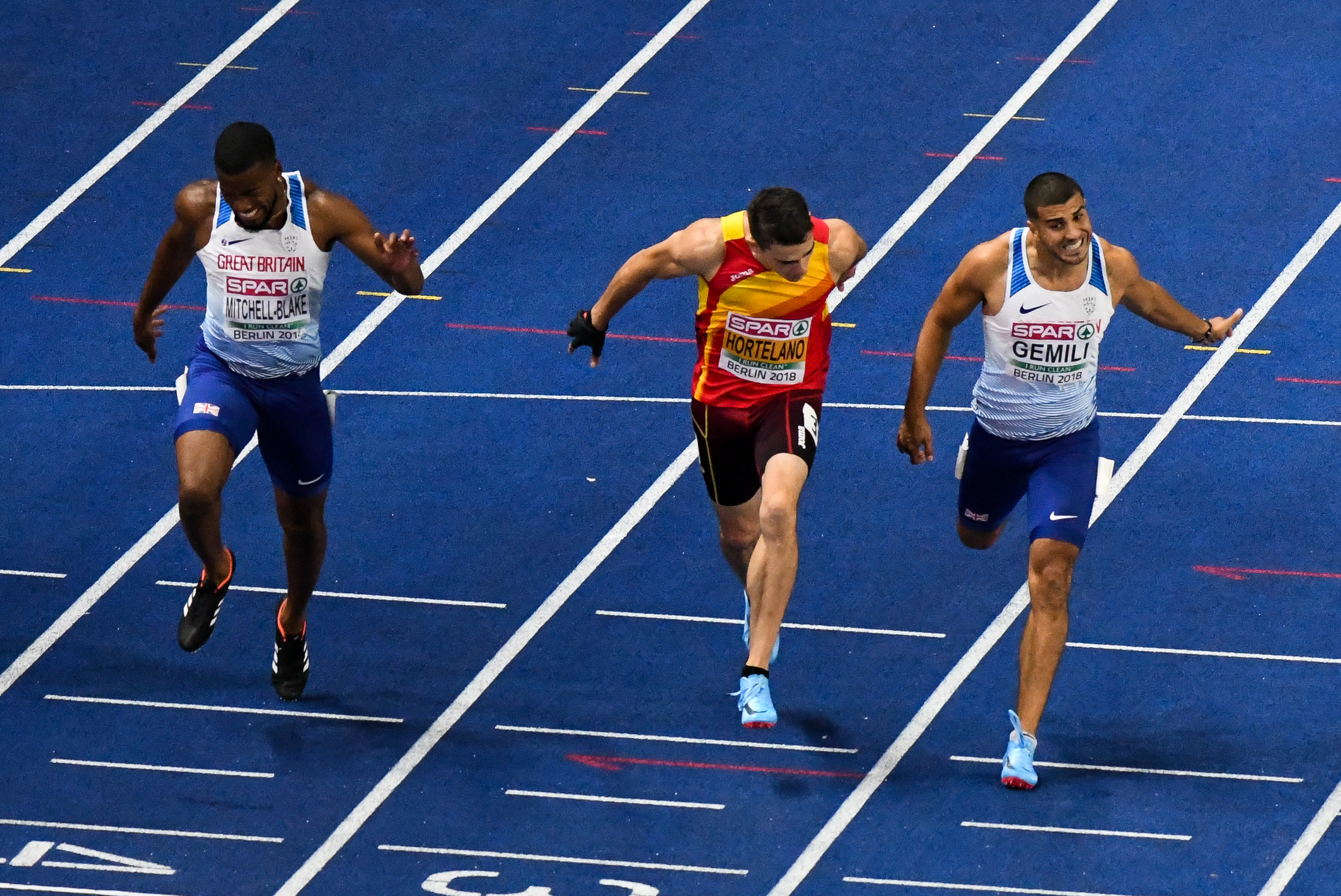 Nethaneel Mitchell-Blake  Bruno Hortelano200m Berlijn 2018