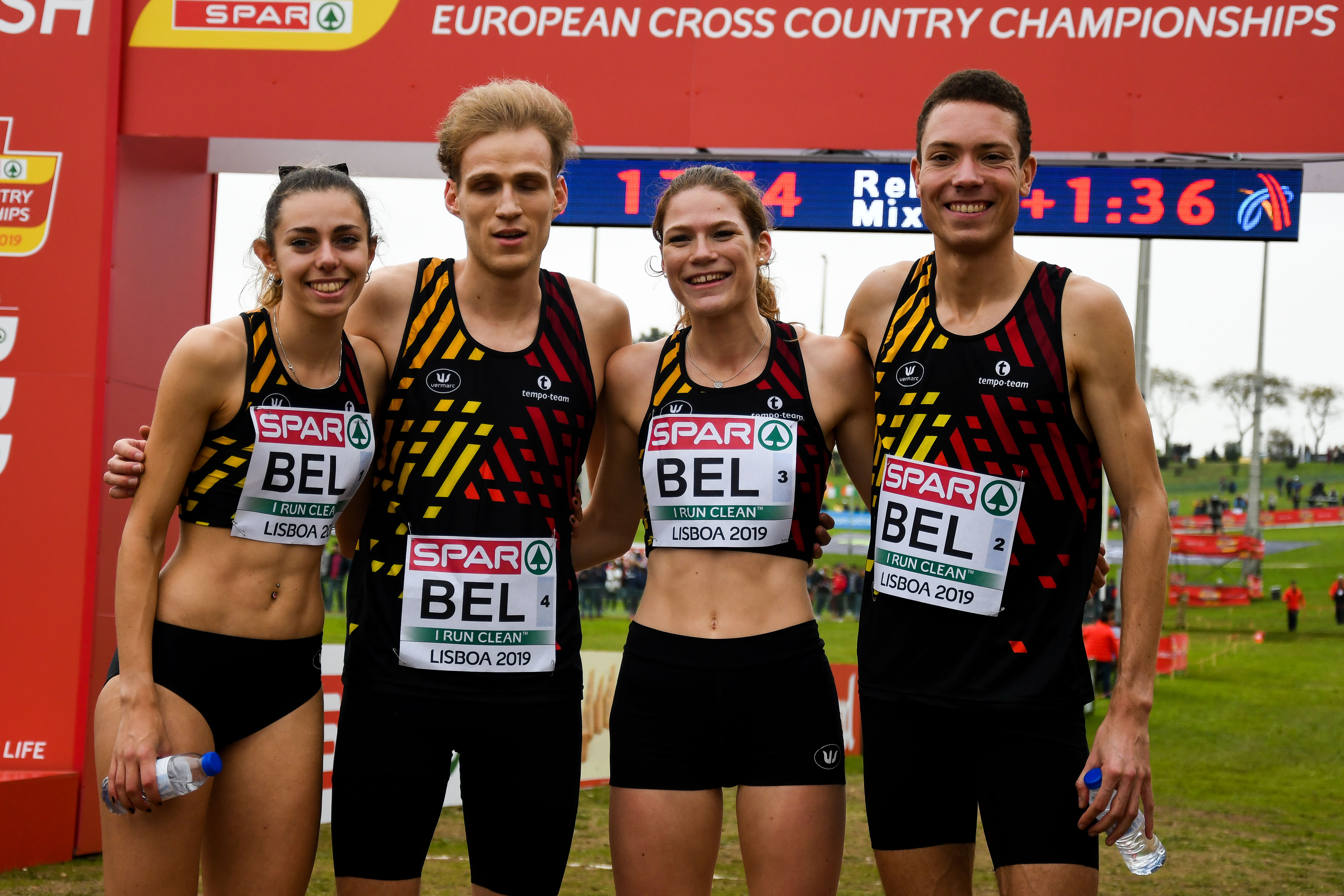 Vanessa Scaunet, Eliott Crestan, Robin Hendrix, Camille Muls Ek Cross 2019 Lissabon