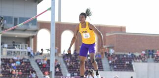 Springkoning Harrison zweeft over 2m36 op SEC Champs, Gittens snoept officieus record van Thiam af