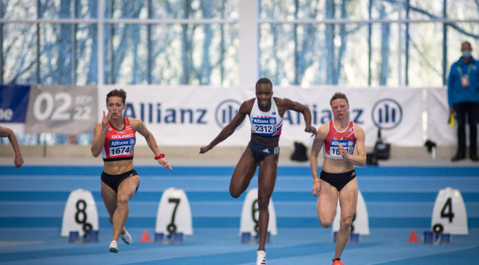 Anticlimax: Cynthia Bolingo blesseert zich tijdens 60m-finale op BK indoor