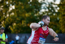 Belgisch recordhouder Matthias Quintelier bergt zijn kogel op