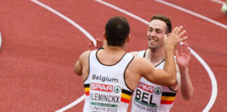 EK München: Belgian Falcons brengen stok knap als zesde binnen in 4x100m-finale