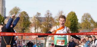 Atleten Runners’ lab Athletics Team nemen het tegen elkaar op tijdens aflossingsmarathon in Tongeren