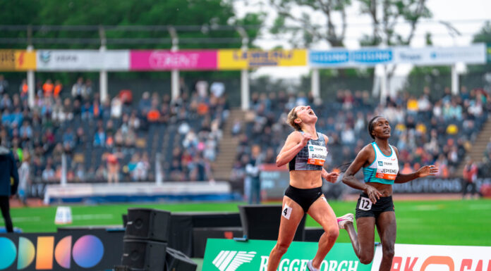 Eline Dalemans verpulvert BR 3.000m steeple tijdens FBK Games