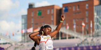 Nafy Thiam scherpt BR junioren aan en komt binnen halve meter van outdoor BR senioren