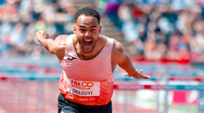 Hij doet het opnieuw: Michael Obasuyi verbetert in Parijs tot tweemaal toe BR 110m horden